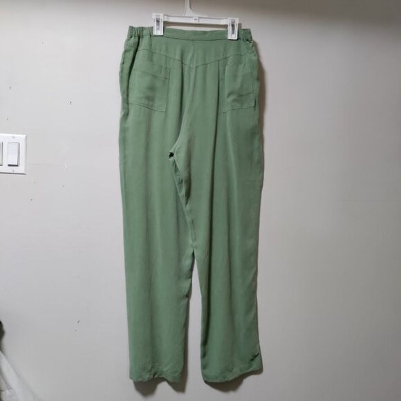 NWOT UbU I'll Be Me Lagenlook Artsey Boho Hippie Tencel Trouser Pants Green M/30 - Picture 5 of 11